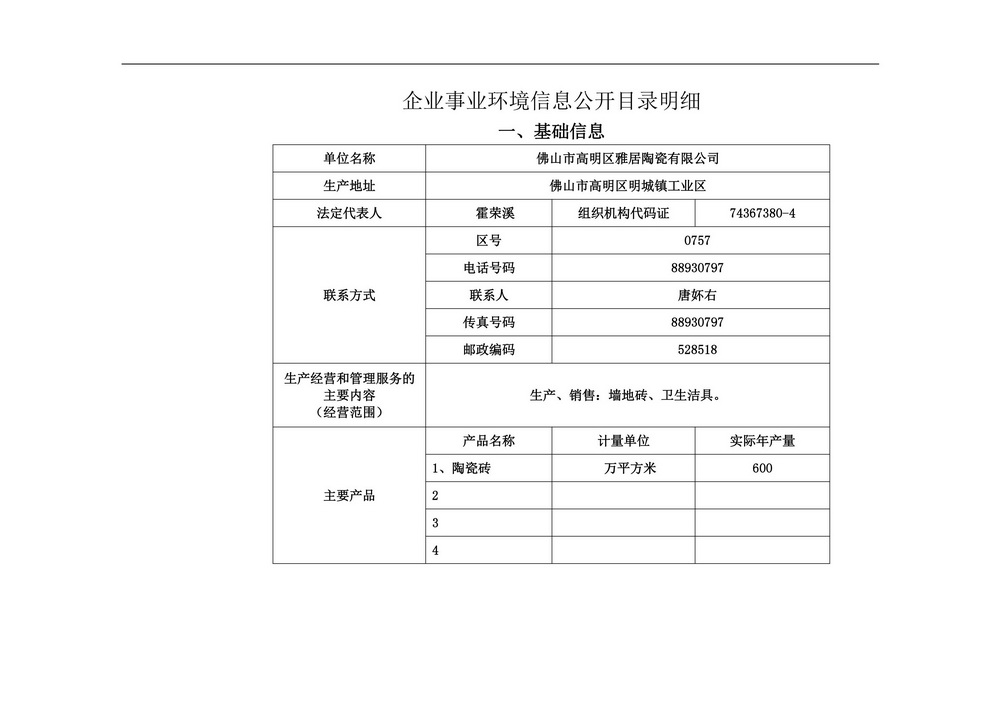 附件4：企业事业环境信息公开目录明细（对外公开）